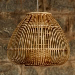 Woven Bamboo Spiral Lamp