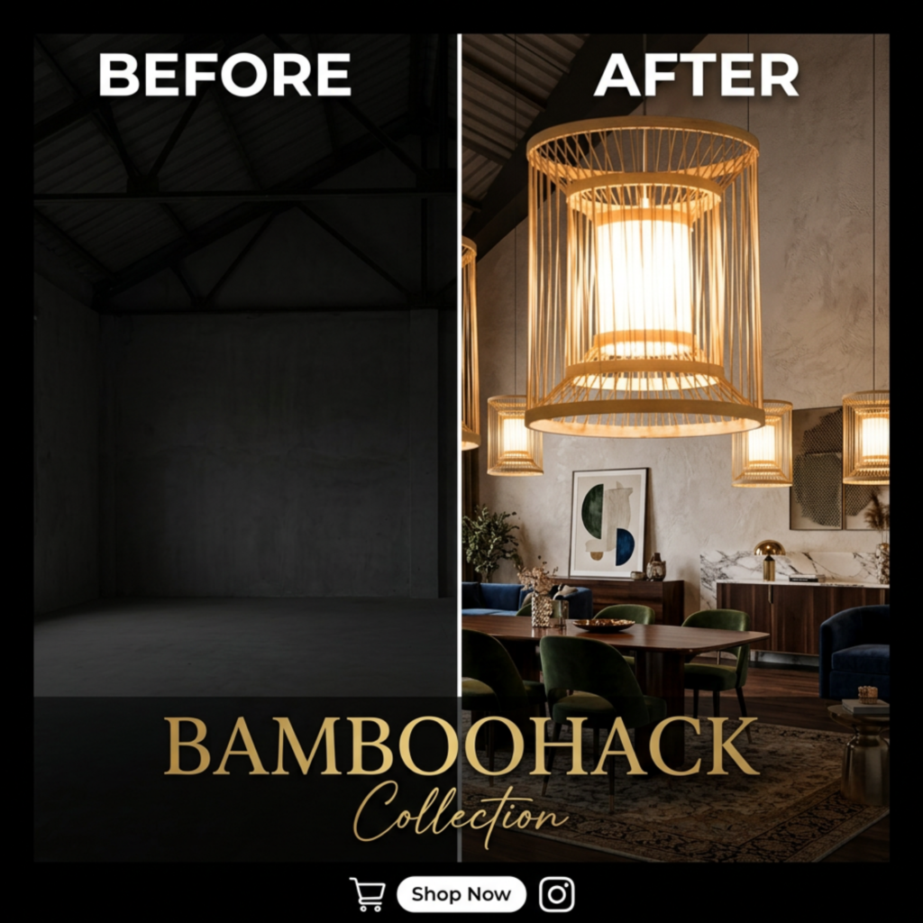 Sculpted Bamboo Nest Light