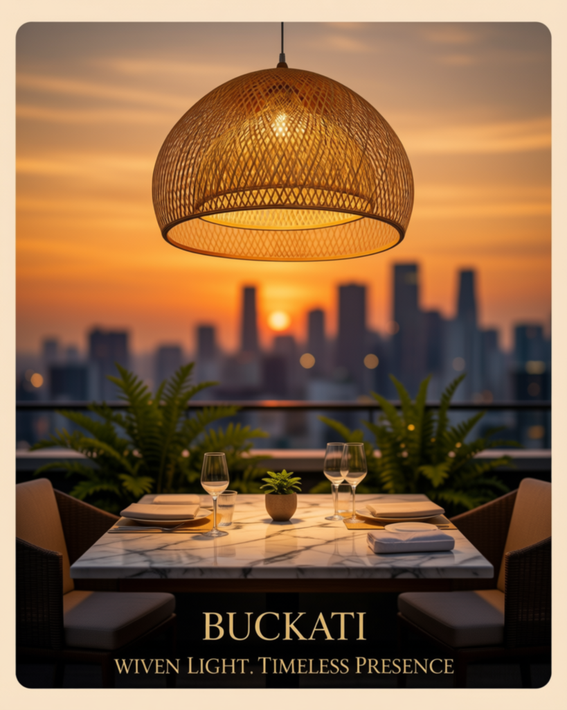 Earthy Bamboo Pendant Light