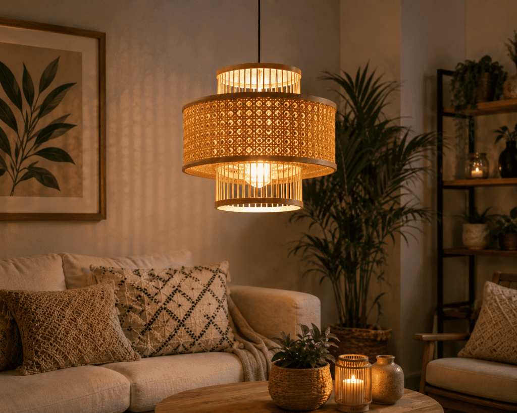 Delicate Bamboo Cylinder Light