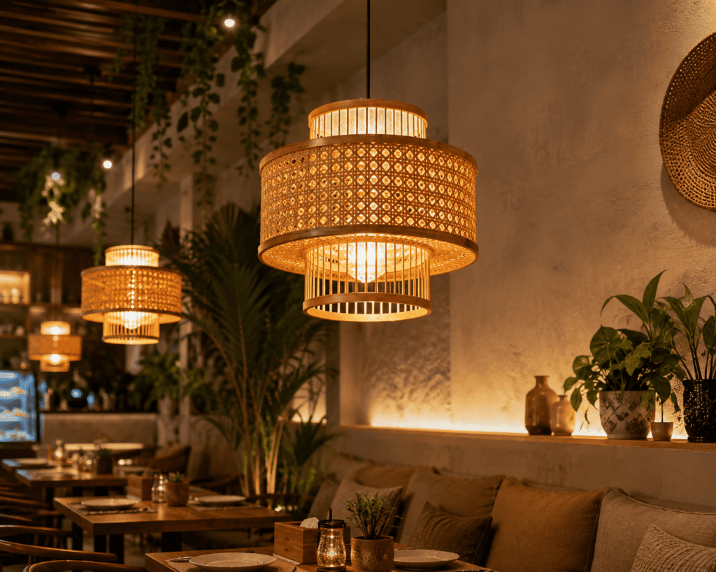 Delicate Bamboo Cylinder Light