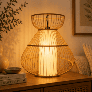 Textured Bamboo Nest Light