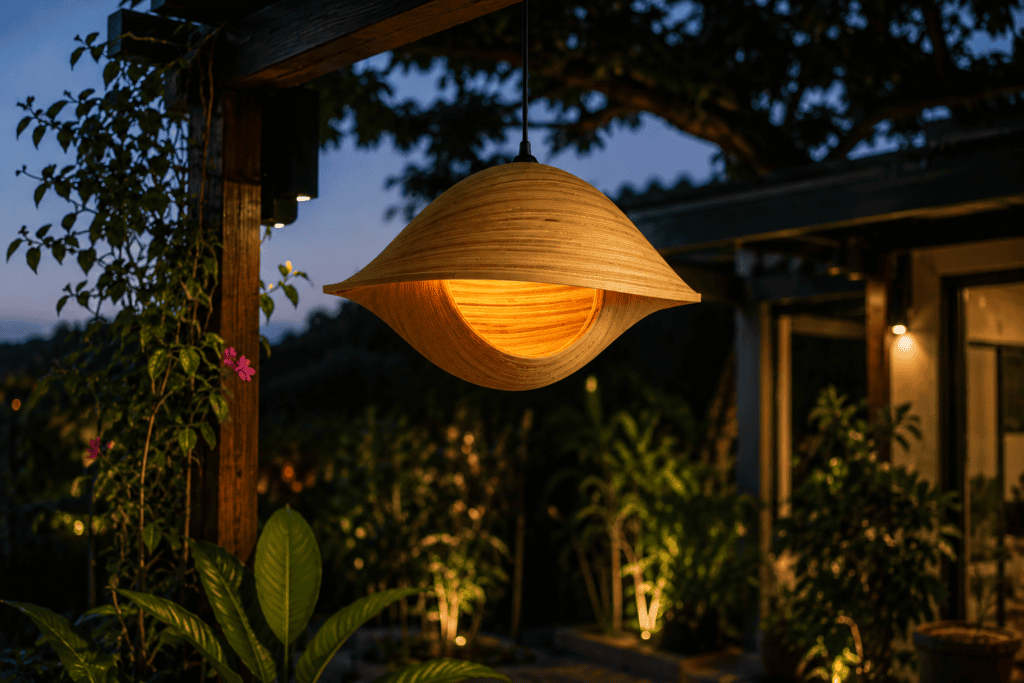 Rustic Bamboo Wall Sconce